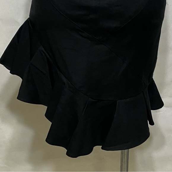 NICOLE MILLER ARTELIER BLACK MODERN ASYMMETRICAL FITTED FAN PENCIL SKIRT - Picture 12 of 16